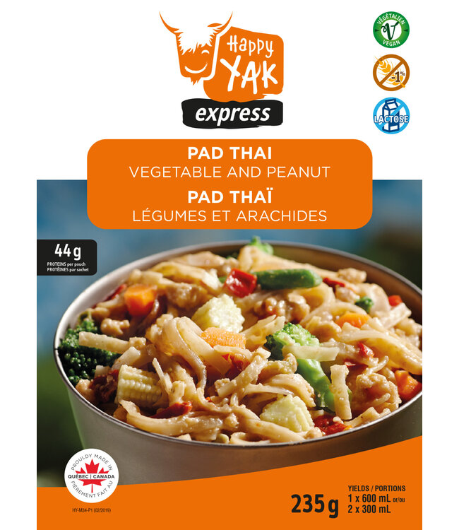 Happy Yak Happy Yak Pad Thaï with Peanuts and Vegetables (Vegan, Lactose Free)
