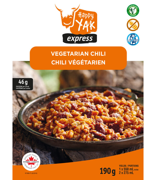 Happy Yak Happy Yak Vegetarian Chili (Vegan, Gluten Free, Lactose Free)