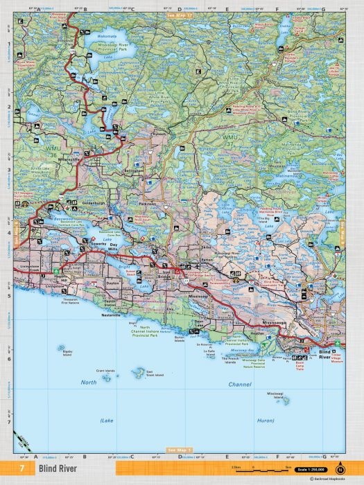 Backroads Mapbooks ON TOPO MAP WATERPROOF MAP NEON-07 Blind River