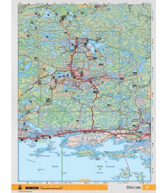 Backroad Mapbooks Backroads Mapbooks ON TOPO MAP WATERPROOF MAP NEON-08 Elliot Lake