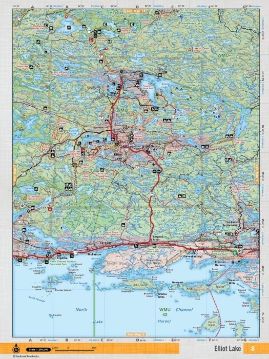 Backroads Mapbooks ON TOPO MAP WATERPROOF MAP NEON-08 Elliot Lake