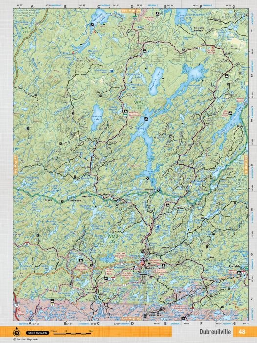 Backroads Mapbooks ON TOPO MAP WATERPROOF MAP NEON-48 Dubreilville
