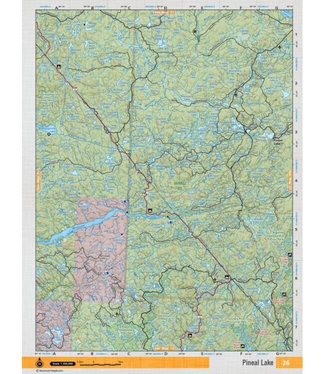 Backroad Mapbooks Backroads Mapbooks ON TOPO MAP WATERPROOF MAP NEON-26 Pineal Lake
