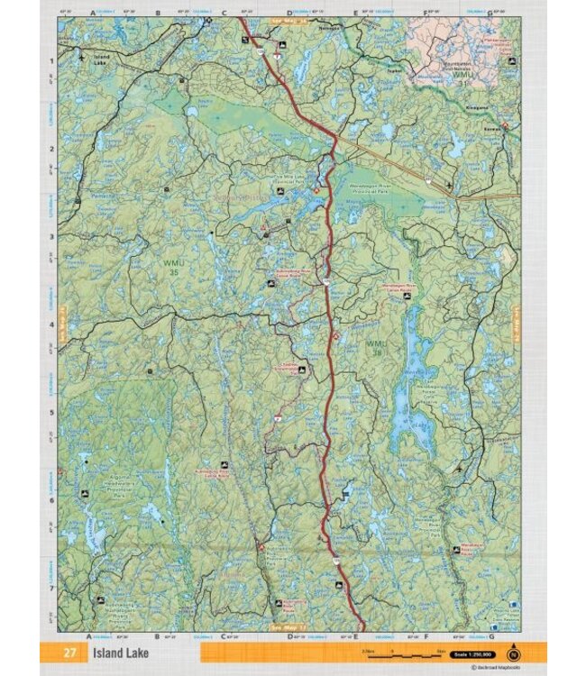 Backroad Mapbooks Backroads Mapbooks ON TOPO MAP WATERPROOF MAP NEON-27 Island Lake