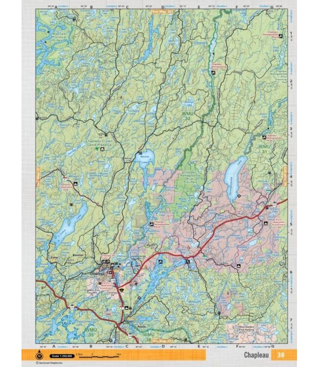 Backroad Mapbooks Backroads Mapbooks ON TOPO MAP WATERPROOF MAP NEON-38 Chapleau