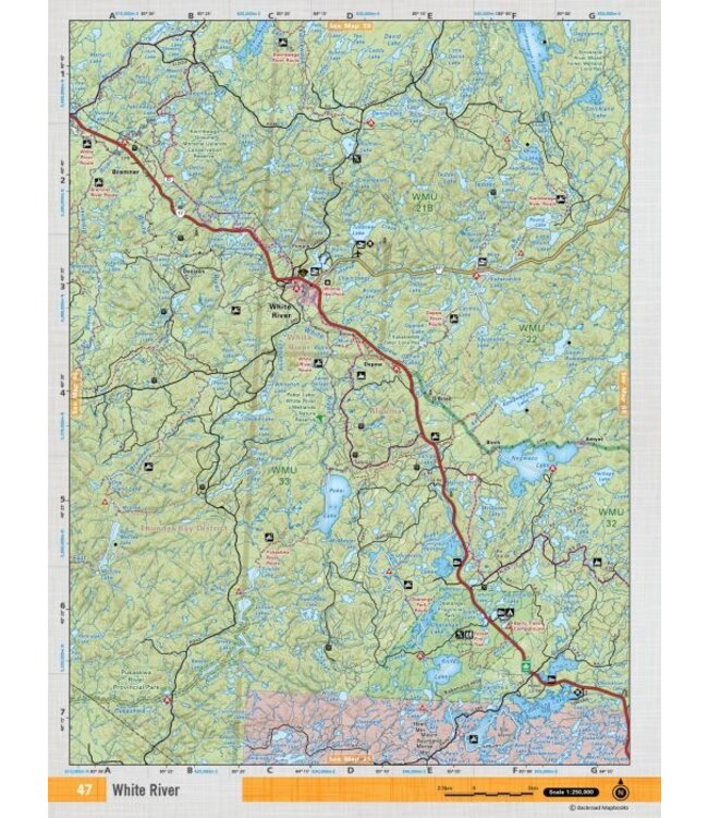 Backroad Mapbooks Backroads Mapbooks ON TOPO MAP WATERPROOF MAP NEON-47 White River