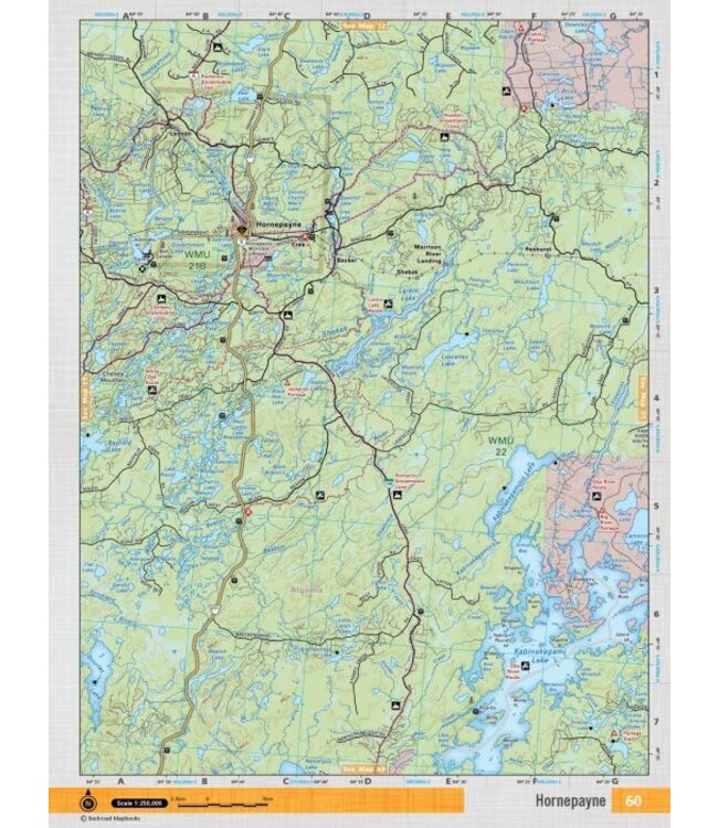 Backroad Mapbooks Backroads Mapbooks ON TOPO MAP WATERPROOF MAP NEON-60 Hornepayne