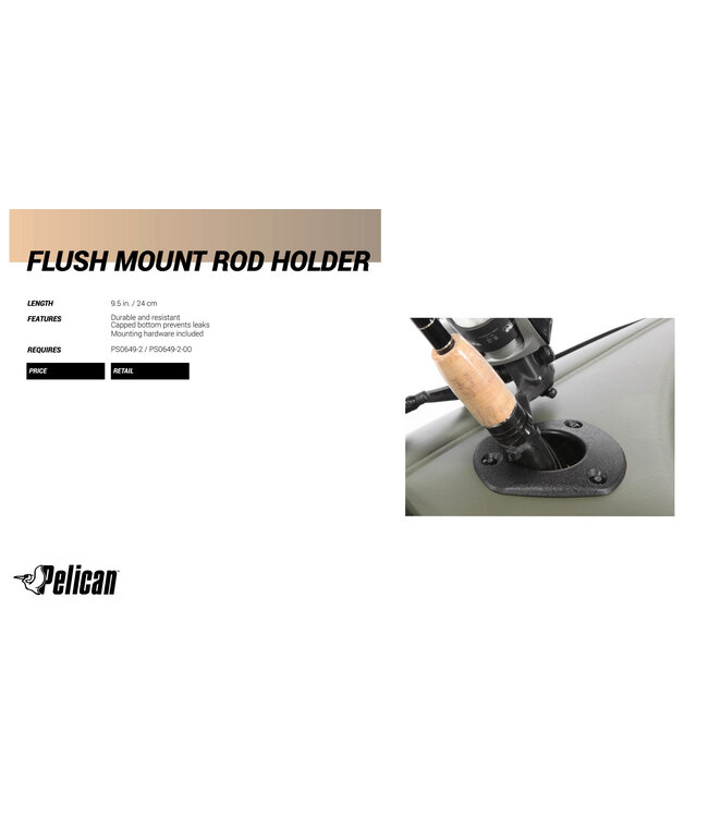Pelican Pelican Flush Mount Rod Holder Black