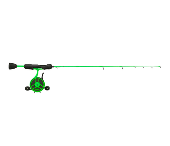 13 Fishing Radioactive Pickle Ice Combo 27" MH - FF Ghost w/ NEW Line Window + Tickle Stick - Left Hand