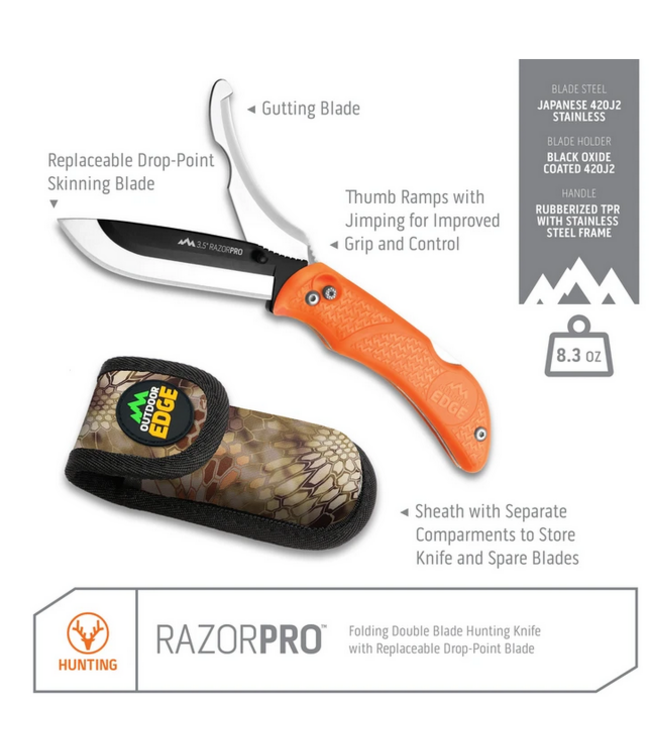 Outdoor Edge Outdoor Edge Razor-Pro (Orange, 6-Blades)