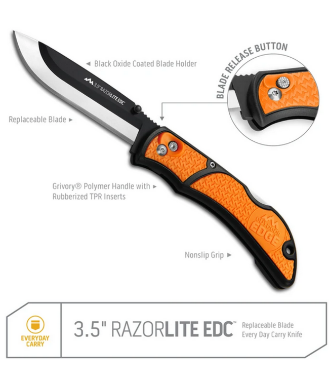 Outdoor Edge Outdoor Edge Razor-Lite EDC (Orange, 6-Blades)