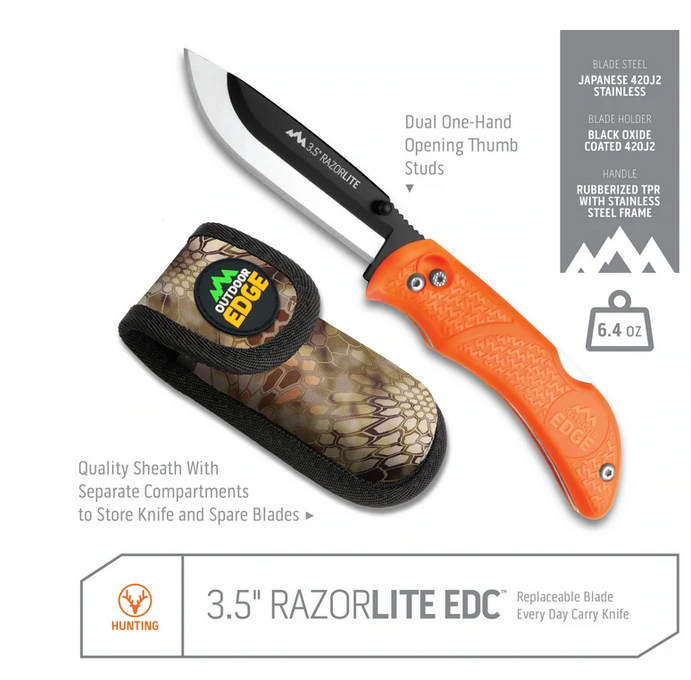 Outdoor Edge Razor-Lite (Orange, 6-Blades)