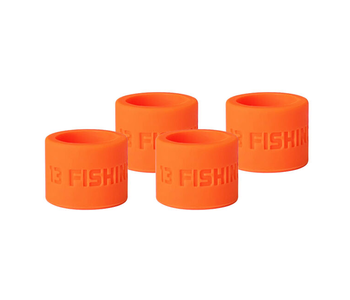 13 Fishing Neon Orange Reel Anchor Wraps - 4 Wrap Bands per Pack