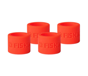 13 Fishing Fire Red Reel Anchor Wraps - 4 Wrap Bands per Pack