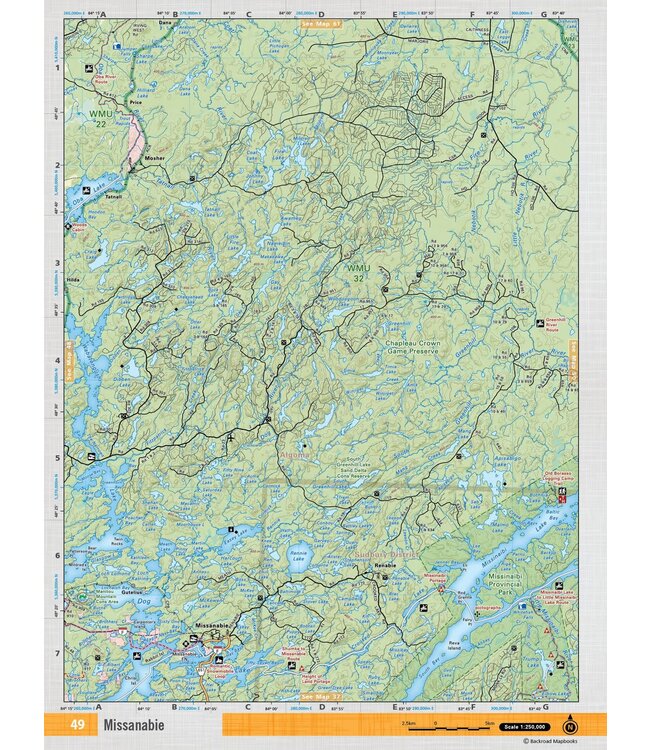 Backroad Mapbooks Backroads Mapbooks ON TOPO MAP WATERPROOF MAP NEON-49 Missanabie
