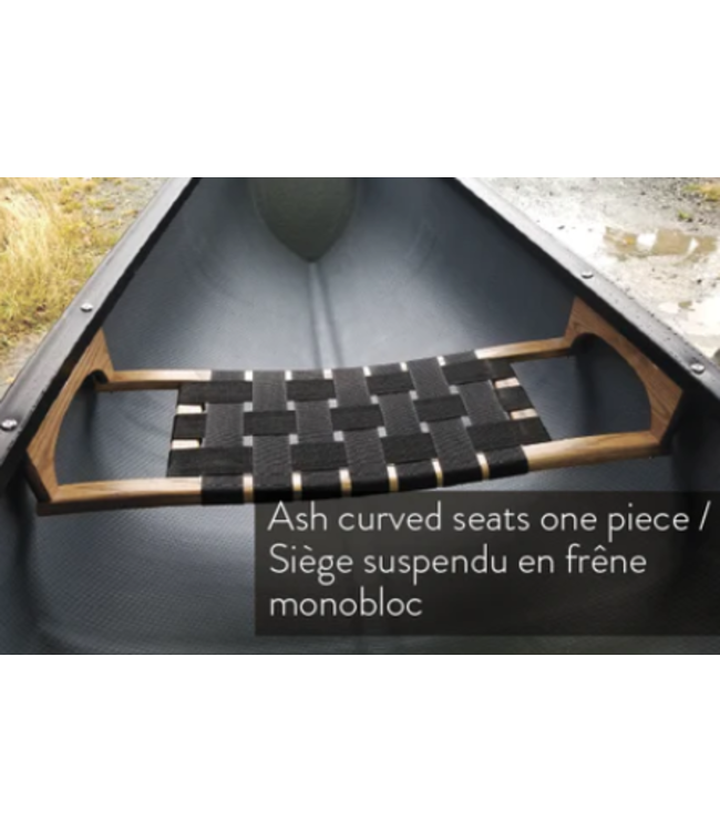 Scott Canoe Abitibi & co. - Scott Canoe - Kevlar Prospector 16' Olive with Kevlar Skid Plate, Kneeling Thwart, & Gelcoat