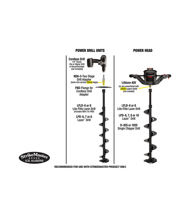 Strikemaster Strikemaster Lite-Flite Lazer Drill Unit 6" Auger