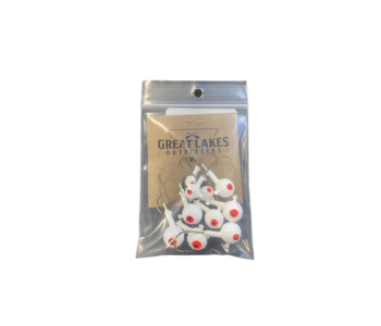 Ball Jigs - Assorted Sizes White - 10/pk