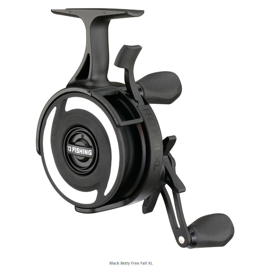 13 Fishing Black Betty FreeFall Ice Reel - 3.0:1 Gear Ratio - XL Trigger  System w/ NEW Line Window - Great Lakes Outfitters