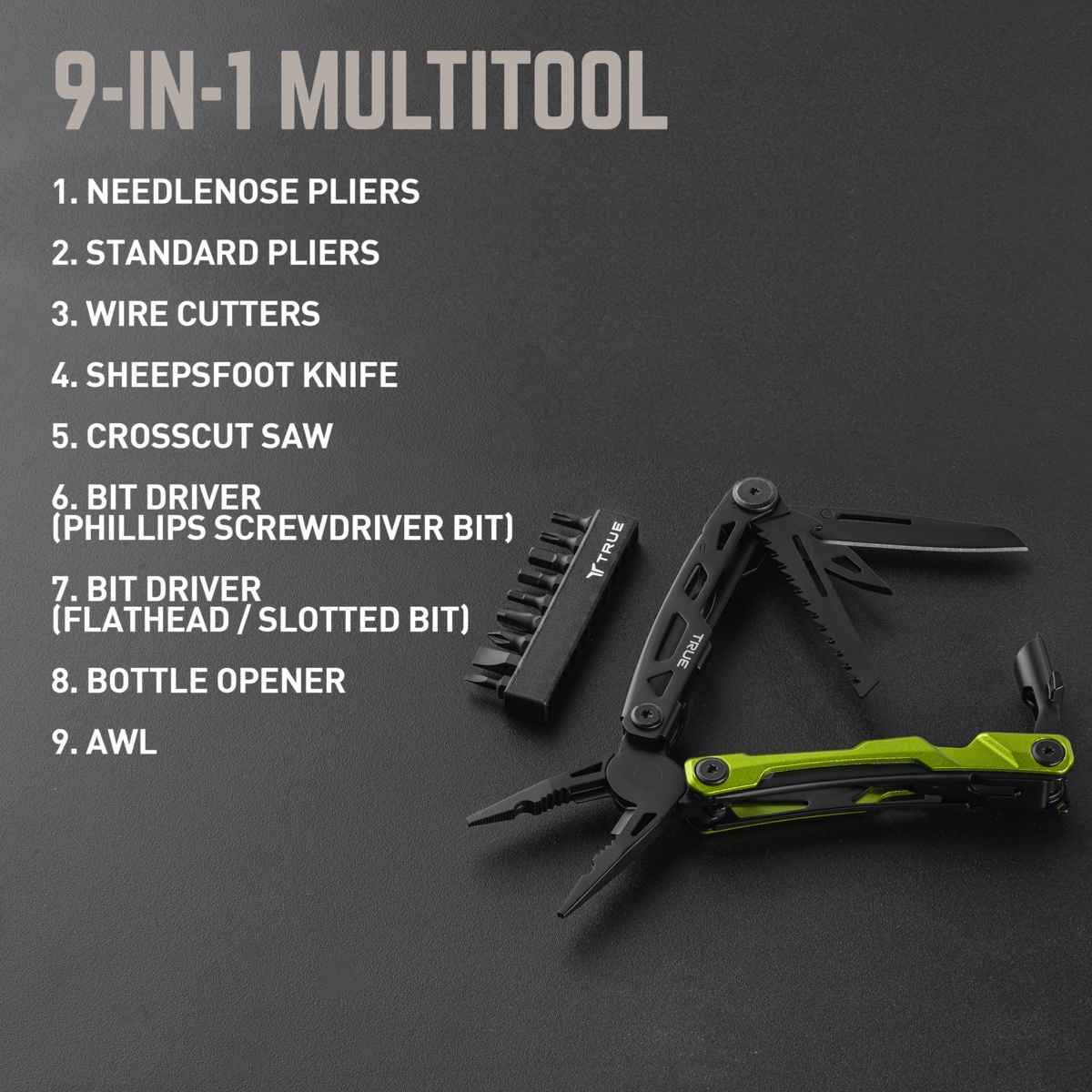  True Utility Framework Mini 11 in 1 Multitool : Multitools :  Tools & Home Improvement