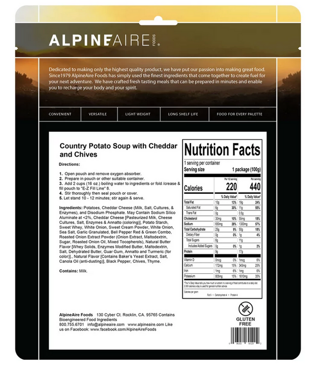 AlpineAire AlpineAire Country Potato Soup with Cheddar and Chives