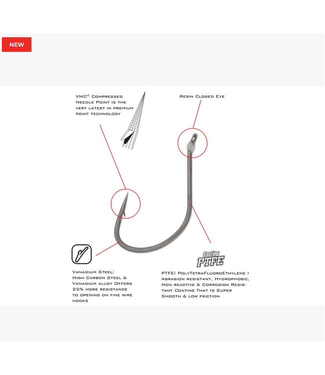 VMC VMC RedLine Series Drop Shot Hook