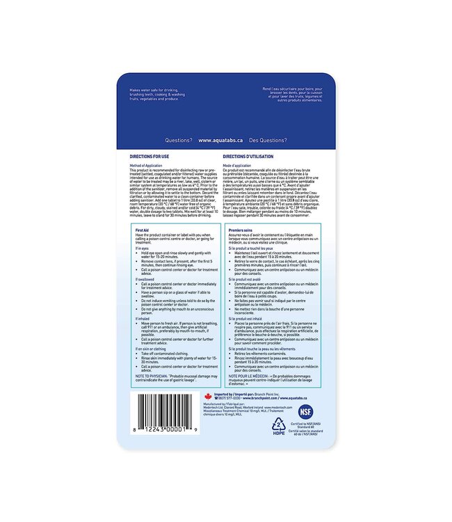 Aquatabs Aquatabs Water Purification Tablets (Pkg. of 50, 1L Tabs)