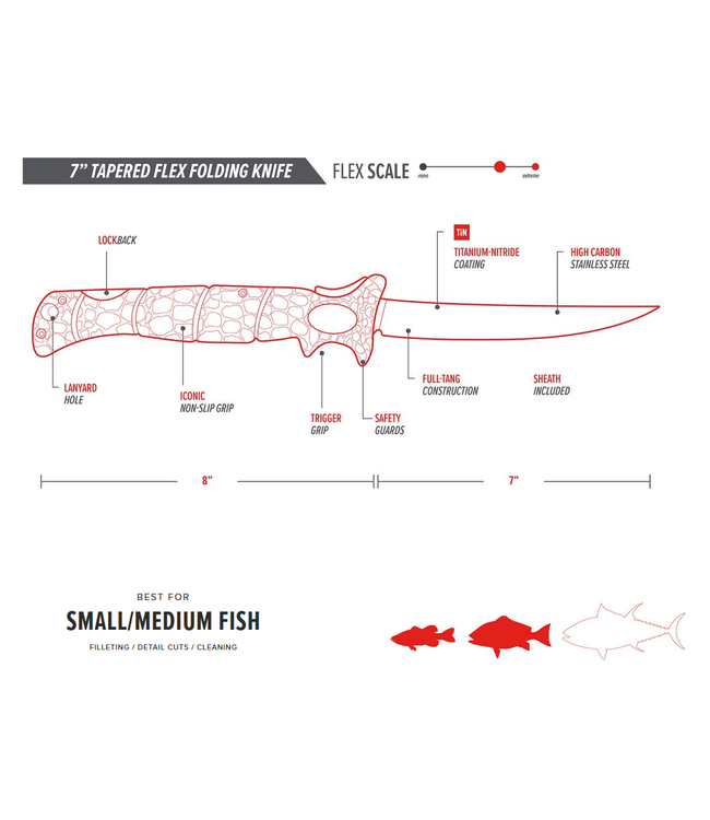 Bubba Bubba 7" Tapered Flex Folding Fillet Knife