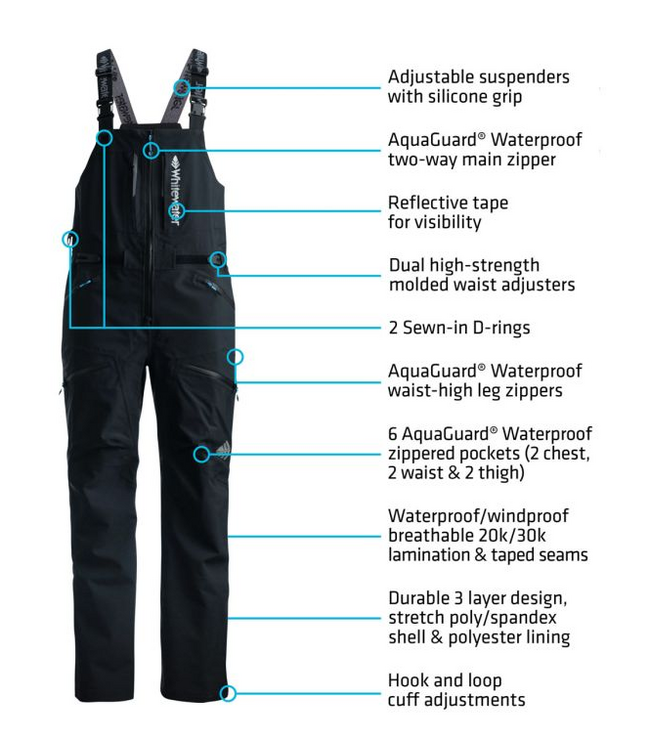 Whitewater Whitewater Great Lakes Pro Fishing Rain Bibs