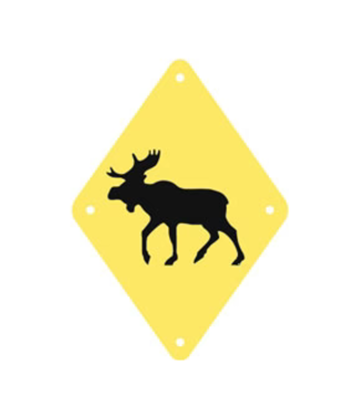 Chrismar Moose Sign - Yellow Diamond