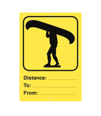 Chrismar Portage Distance Sign 8x11.5", Yellow