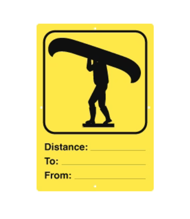 Chrismar Portage Distance Sign 8x11.5", Yellow