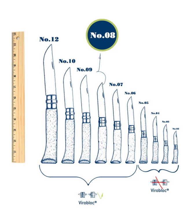 Opinel Opinel No.08 Stainless Steel Folding Knife with Sheath
