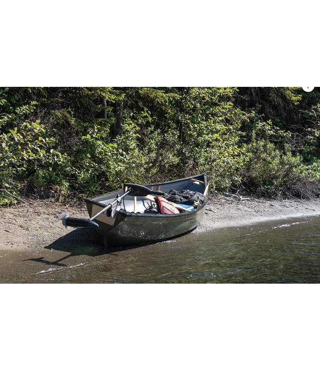 Scott Canoe Abitibi & co. - Scott Canoe - Fiberglass Bushman 14' Forest Green with Kevlar Skid Plates