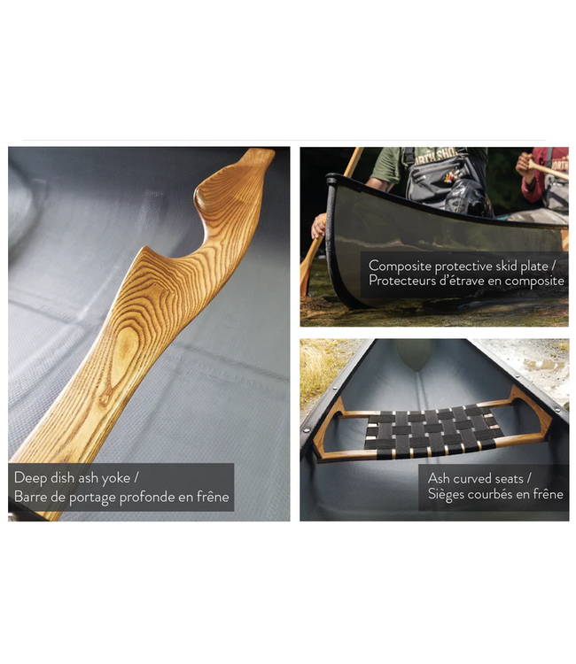 Scott Canoe Abitibi & co. - Scott Canoe - Kevlar Prospector 17 Light Blue Kevlar with Skid Plate, Black Aluminum Trim,  & Gelcoat