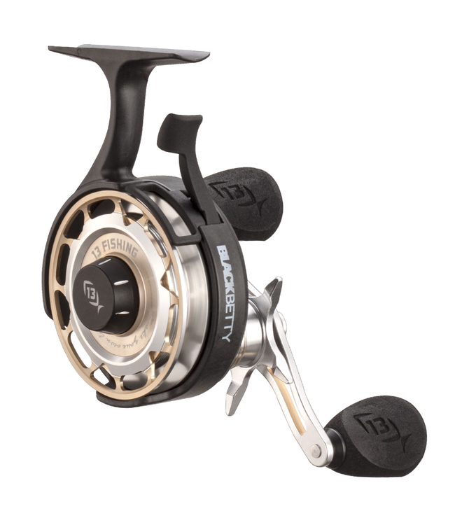 13 Fishing 13 Fishing Black Betty FreeFall Carbon - Inline Ice Fishing Reel - 2.5:1 Gear Ratio