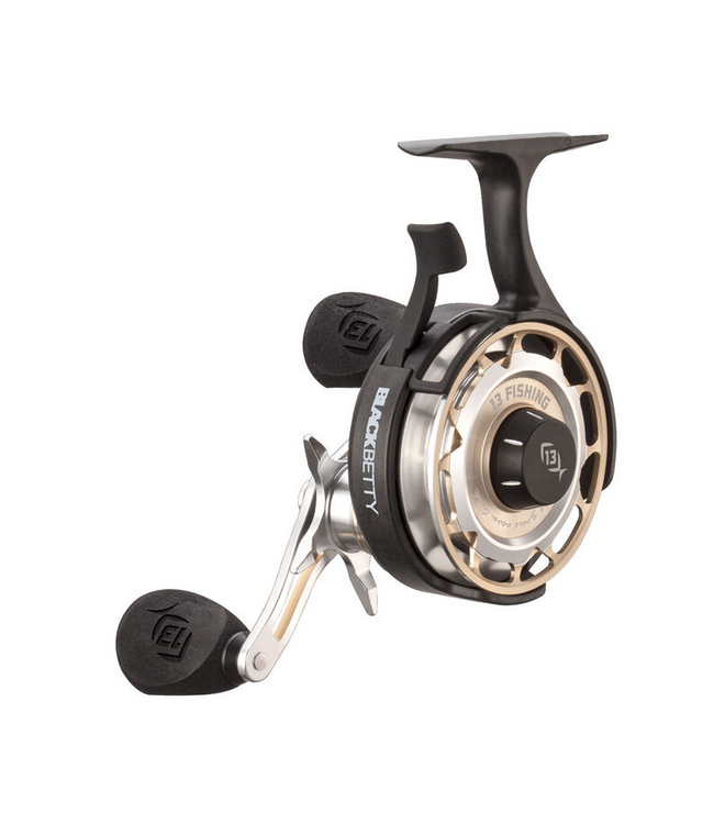 13 Fishing 13 Fishing Black Betty FreeFall Carbon - Inline Ice Fishing Reel - 2.5:1 Gear Ratio