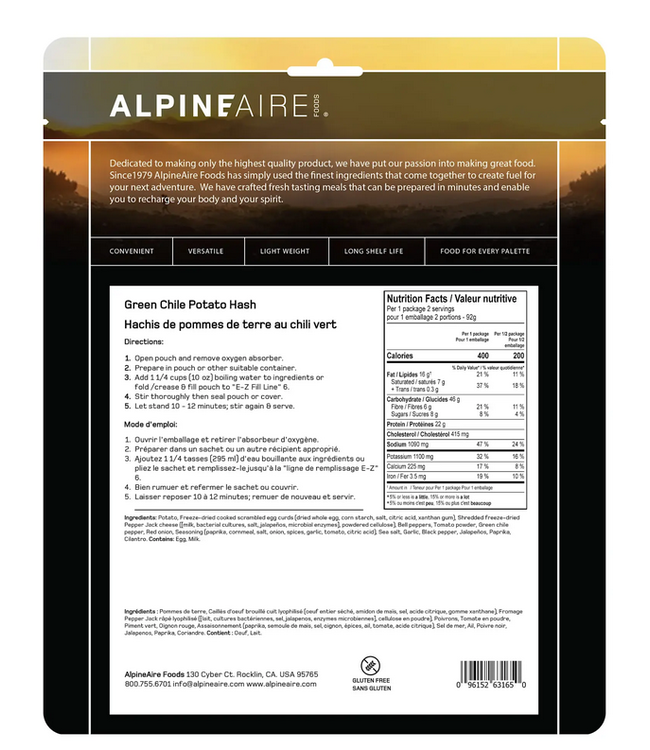 AlpineAire AlpineAire Green Chili Potato Hash
