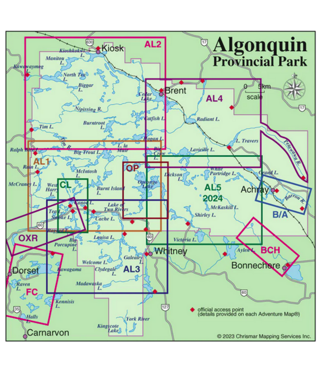 Chrismar Adventure Map by CHRISMAR - Canoe Lake - Algonquin Provincial Park