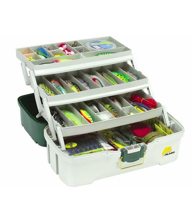 Plano Plano 3 Tray Tackle Box w/dual Top Access - Green/Off White