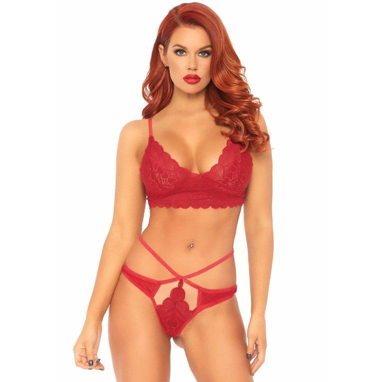 LEG AVENUE HEARTS BRA & PANTY SET