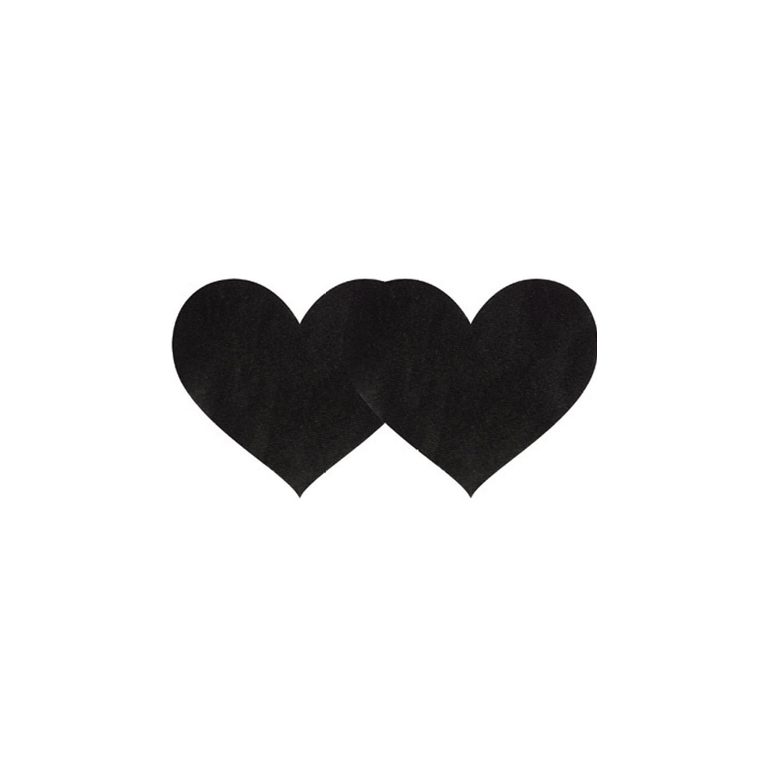 PEEKABOOS BLACK SATIN HEART - 2PK