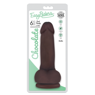 EASY RIDERS EASY RIDERS 6" SLIM BIOSKIN DONG W/ BALLS - CHOCOLATE