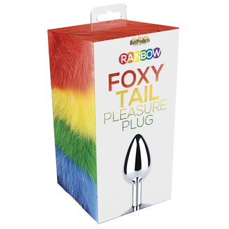 HOTT PRODUCTS RAINBOW FOXY TAIL W/STAINLESS STEEL BUTT PLUG
