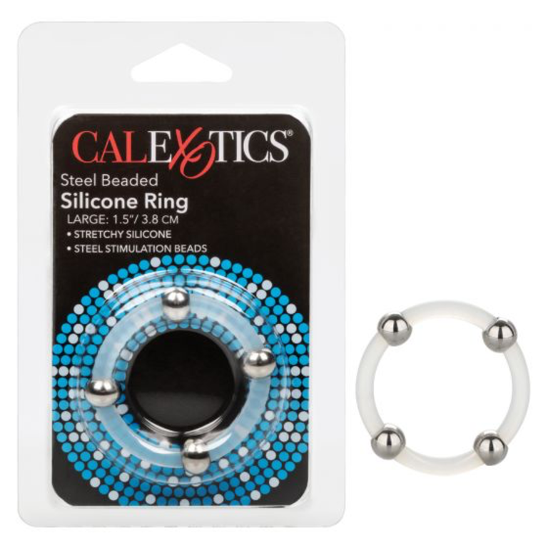 CALIFORNIA EXOTIC TEEL BEADED SILICONE RING LARGE
