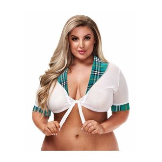 TEACHER'S PET SCHOOLGIRL TOP - TURQ-P/S