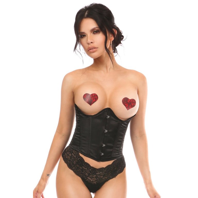 DAISY CORSETS LAVISH SATIN OPEN BUST UNDERWIRE SHORT CORSET