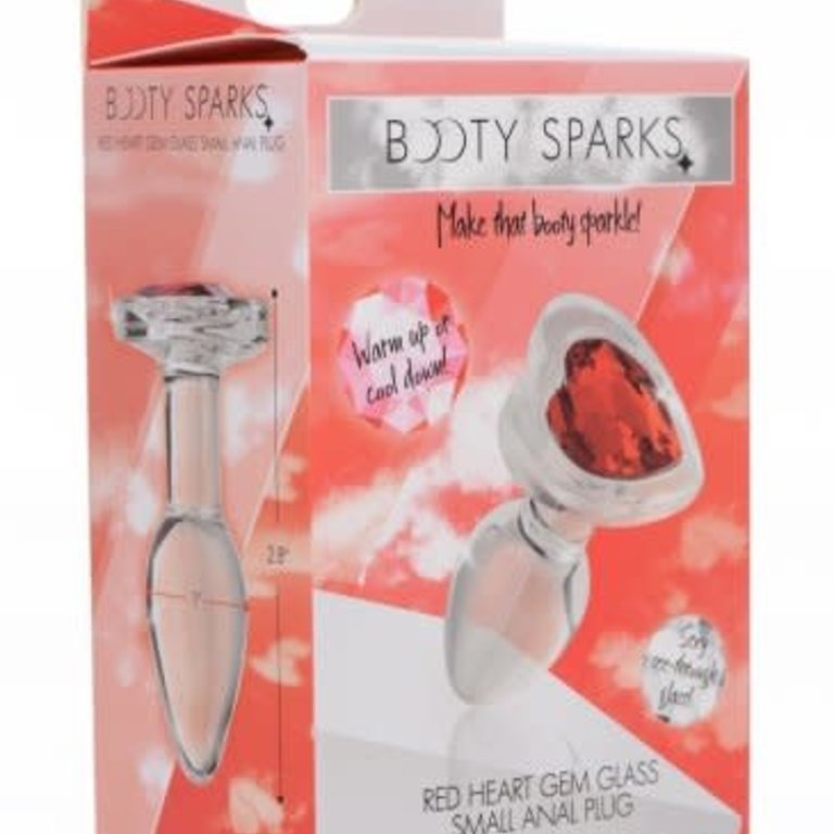 XR BRANDS BOOTY SPARKS RED HEART GLASS PLUG