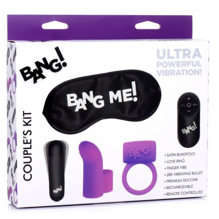 XR BRANDS BANG!LOVE RING FINGER VIBE BULLET & BLINDFOLD KIT