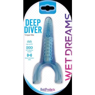 HOTT PRODUCTS VIBRATING TONGUE WITH MOTOR BLUE